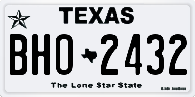 TX license plate BHO2432