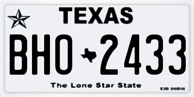 TX license plate BHO2433