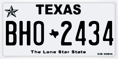 TX license plate BHO2434