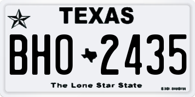 TX license plate BHO2435