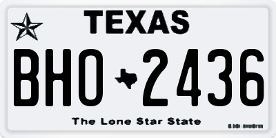 TX license plate BHO2436