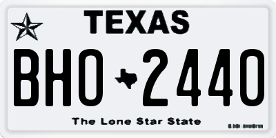 TX license plate BHO2440