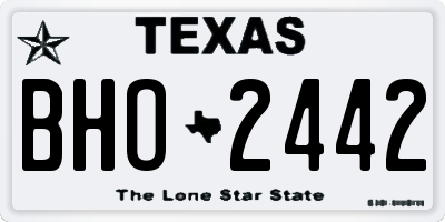 TX license plate BHO2442