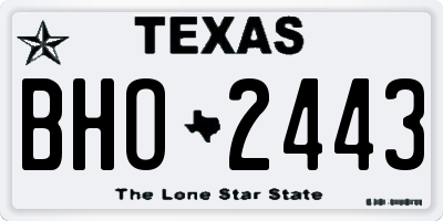 TX license plate BHO2443