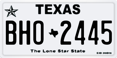TX license plate BHO2445