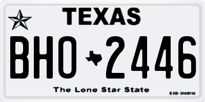 TX license plate BHO2446
