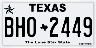 TX license plate BHO2449