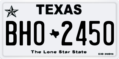 TX license plate BHO2450