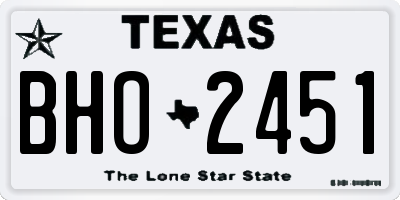 TX license plate BHO2451