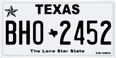 TX license plate BHO2452
