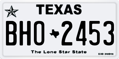 TX license plate BHO2453
