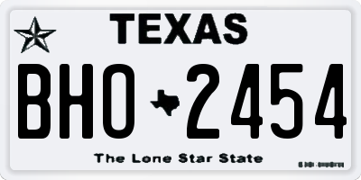 TX license plate BHO2454