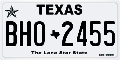 TX license plate BHO2455