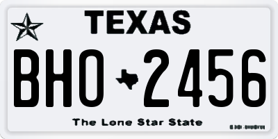 TX license plate BHO2456