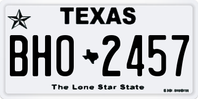 TX license plate BHO2457