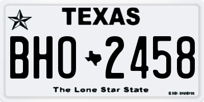 TX license plate BHO2458