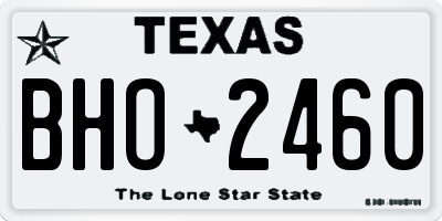 TX license plate BHO2460