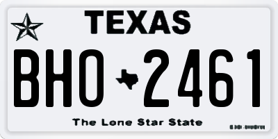 TX license plate BHO2461