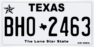 TX license plate BHO2463