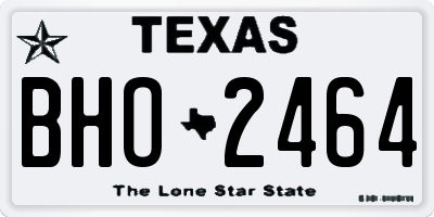 TX license plate BHO2464