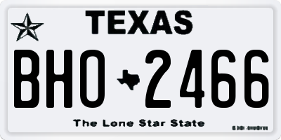 TX license plate BHO2466