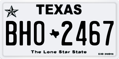 TX license plate BHO2467