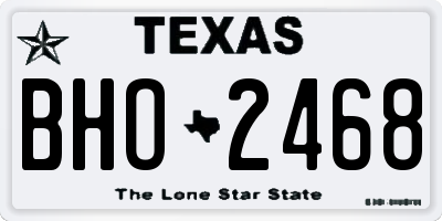 TX license plate BHO2468