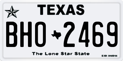 TX license plate BHO2469