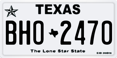 TX license plate BHO2470