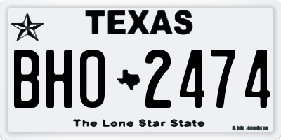 TX license plate BHO2474