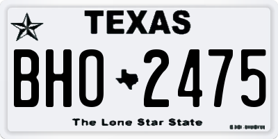 TX license plate BHO2475