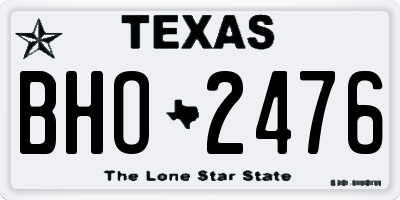 TX license plate BHO2476