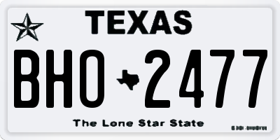 TX license plate BHO2477