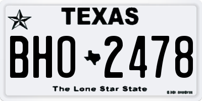 TX license plate BHO2478
