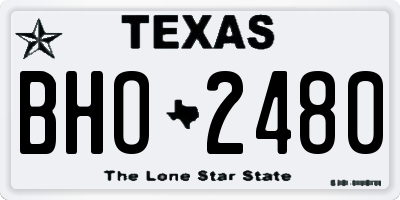 TX license plate BHO2480