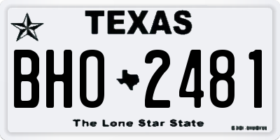 TX license plate BHO2481