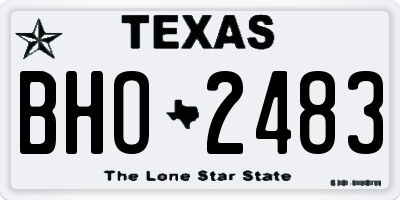 TX license plate BHO2483