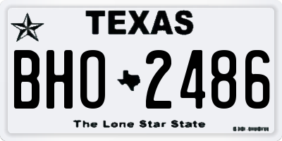 TX license plate BHO2486