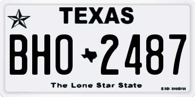 TX license plate BHO2487