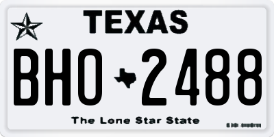 TX license plate BHO2488