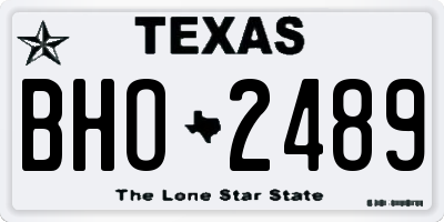 TX license plate BHO2489