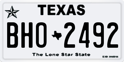 TX license plate BHO2492