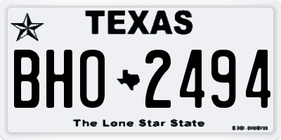 TX license plate BHO2494