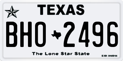 TX license plate BHO2496
