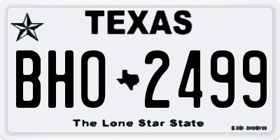 TX license plate BHO2499