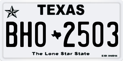 TX license plate BHO2503