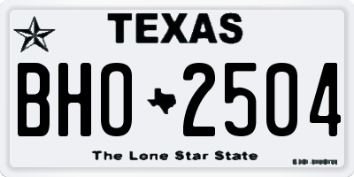 TX license plate BHO2504