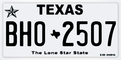 TX license plate BHO2507