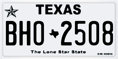 TX license plate BHO2508