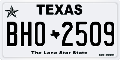 TX license plate BHO2509